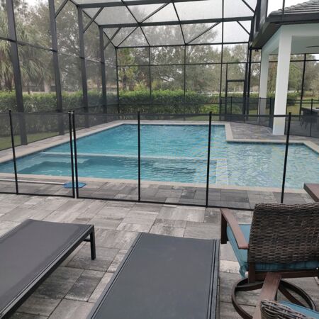 swimming pool large spa grey pavers